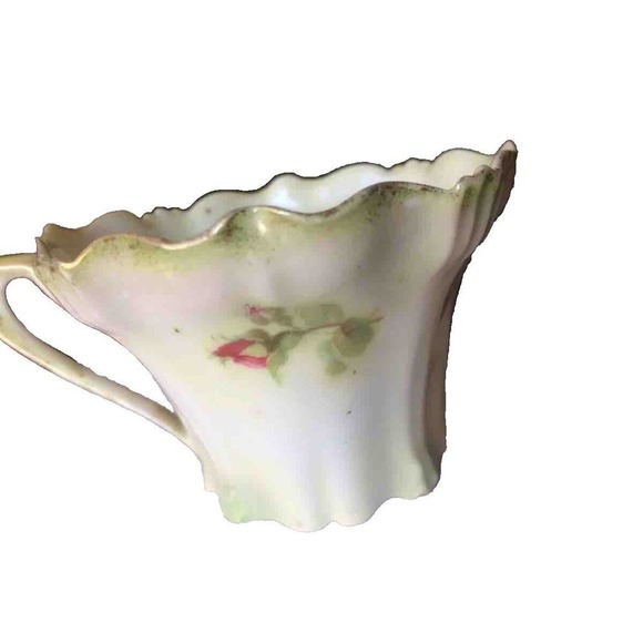 Antique R S Prussia Porcelain Demitasse Cup Pink Rose Scallop Rim Cup Only - Picture 3 of 6